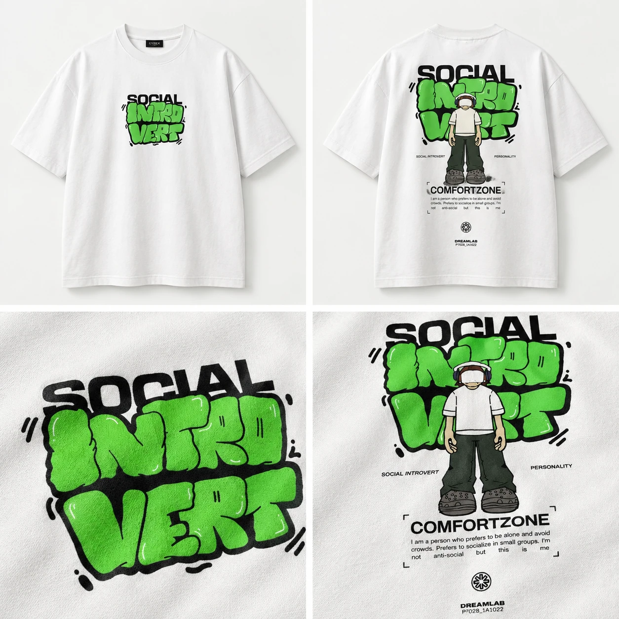 Social Introvert Comfort Zone Oversized T-Shirt | Cypher Clothing