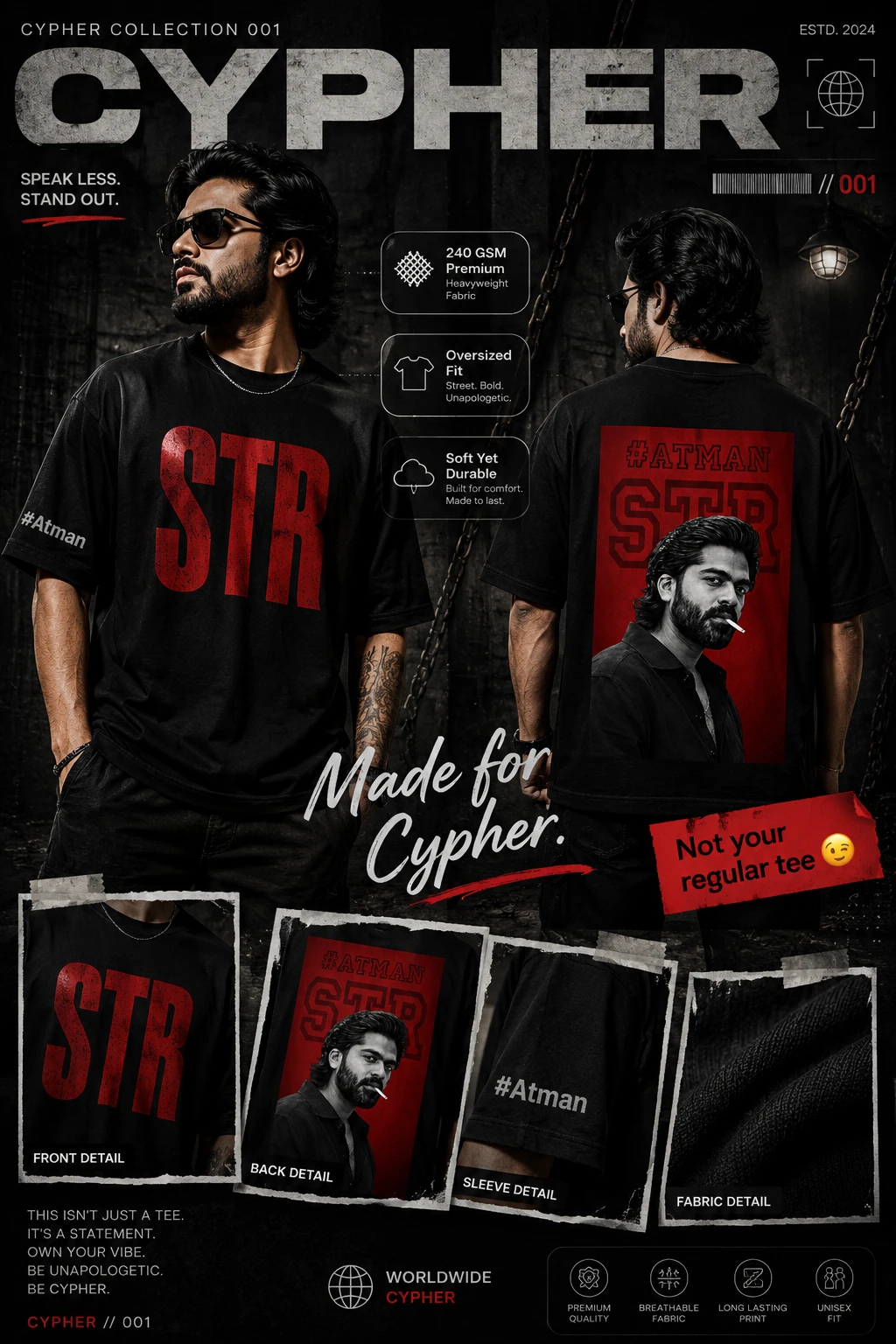 STR Red Edition Oversized T-Shirt | Cypher Clothing
